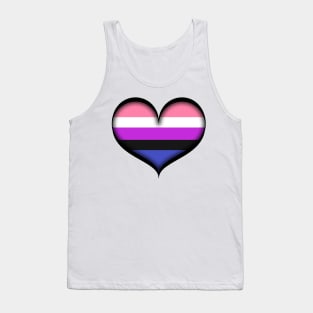 Large Vector Heart in Gender Fluid Pride Flag Colors Tank Top